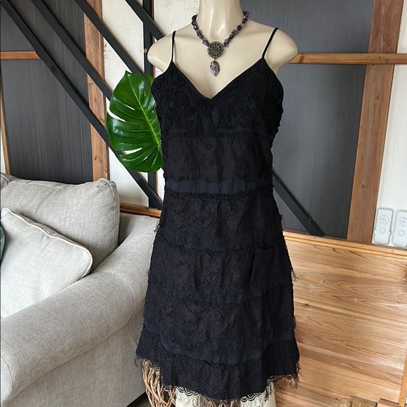 Pura Vida 100% cotton  Black Lace Dress size 12 - Picture 1 of 12